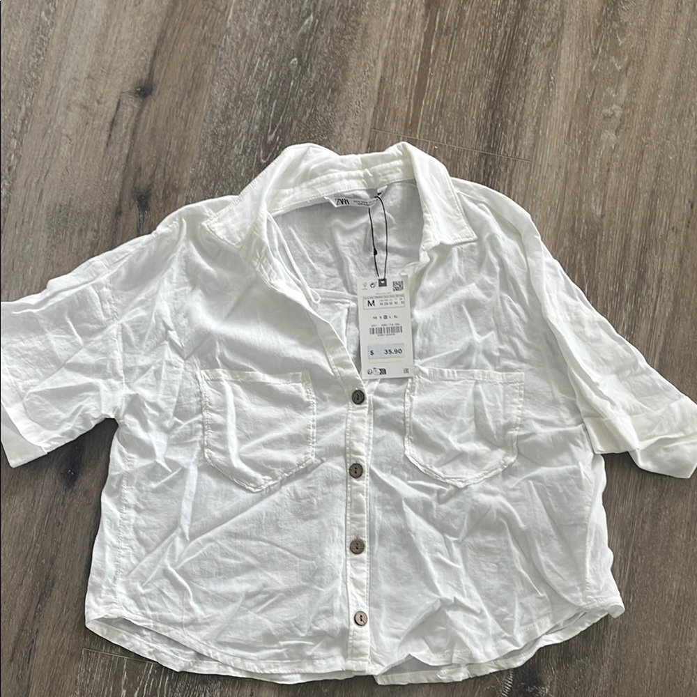 Womans White Button-Up Shirt